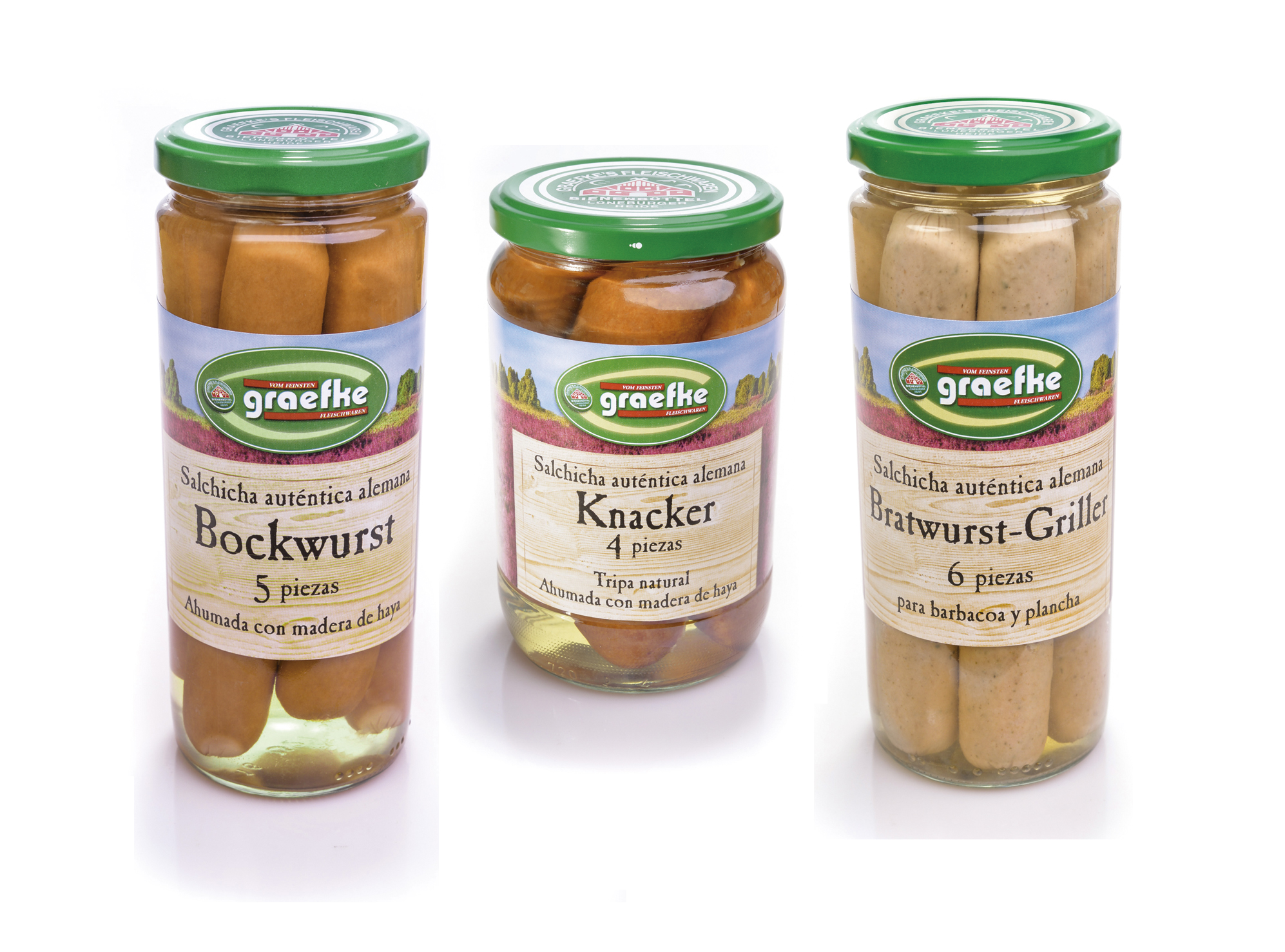 GRAEFKE,completo,FLEISCHWAREN,GMBH,family,business,employing,since,1912,fresh,pig,meat,carefully,selected,together,with,the,most,modern,techniques,production,based,ancient,recipes,create,the,GRAEFKE,SAUSAGES,product,high,quality,healthy,and,natural.,The,traditional,procedures,seasoning,and,smoke,wood,beech,confer,les,its,authentic,and,unique,taste.,various,types:,BOCKWURSTde,parts,and,APERITIF,ideal,enjoy,cooked,grilled;,BRATWURST-GRILLER,parts,white,sausage,for,barbecue,ironing,and,KNACKER,pieces,made,with,natural,gut.